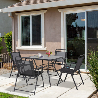 outsunny-five-piece-metal-frame-garden-dining-set