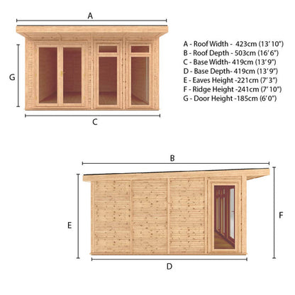 Sherwood Edwinstowe 4M X 4M Insulated Garden Room