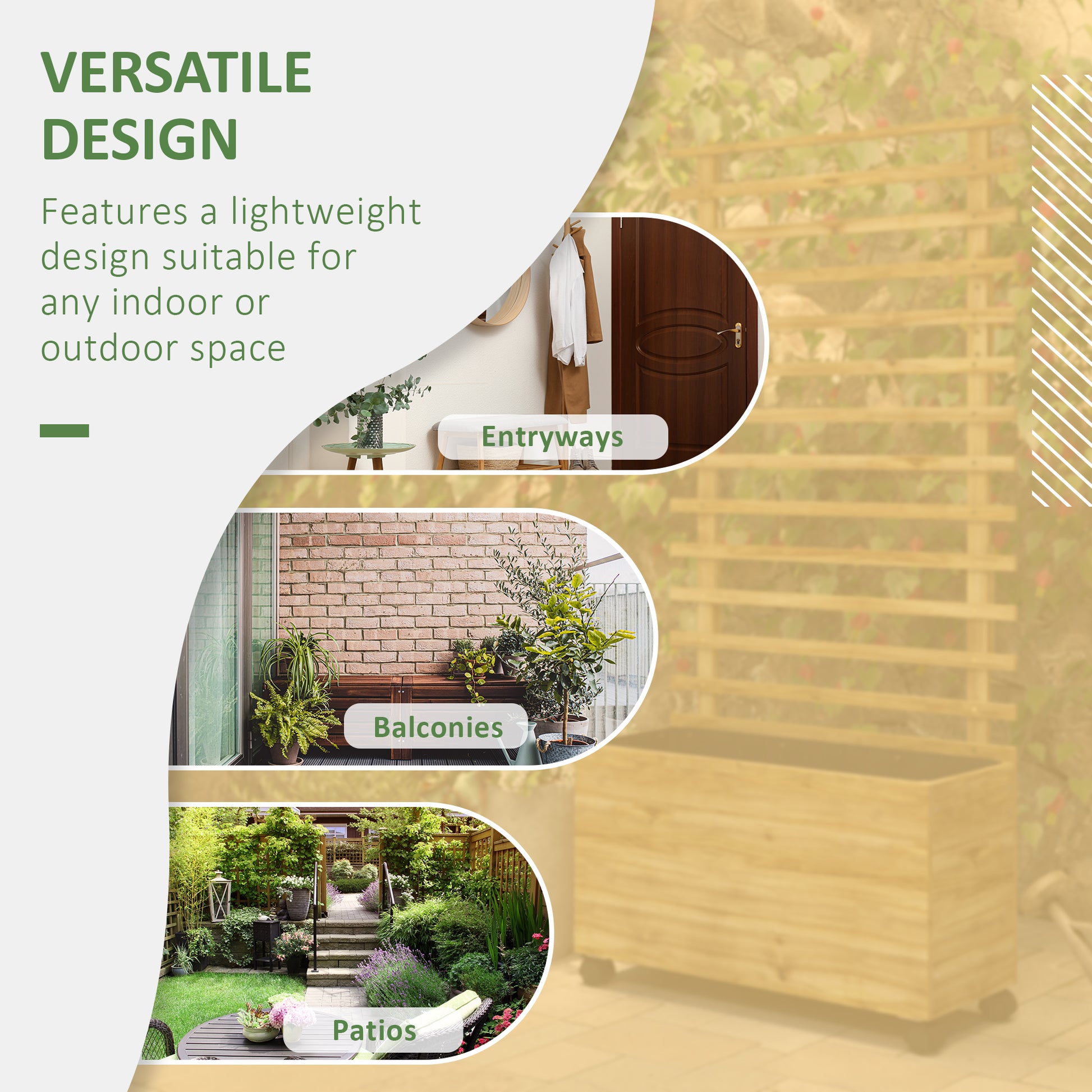 outsunny-wooden-garden-raised-bed-with-trellis-planter-box-with-4-wheels-for-climbing-plants-76x30x155cm-natural