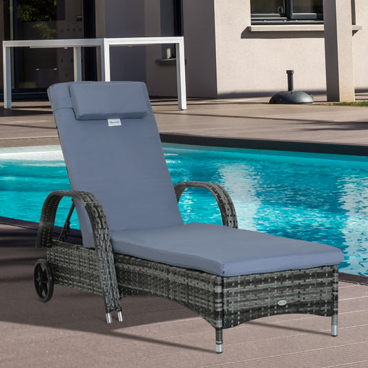 outsunny-garden-rattan-furniture-single-sun-lounger-recliner-bed-reclining-chair-patio-outdoor-wicker-weave-adjustable-headrest-grey