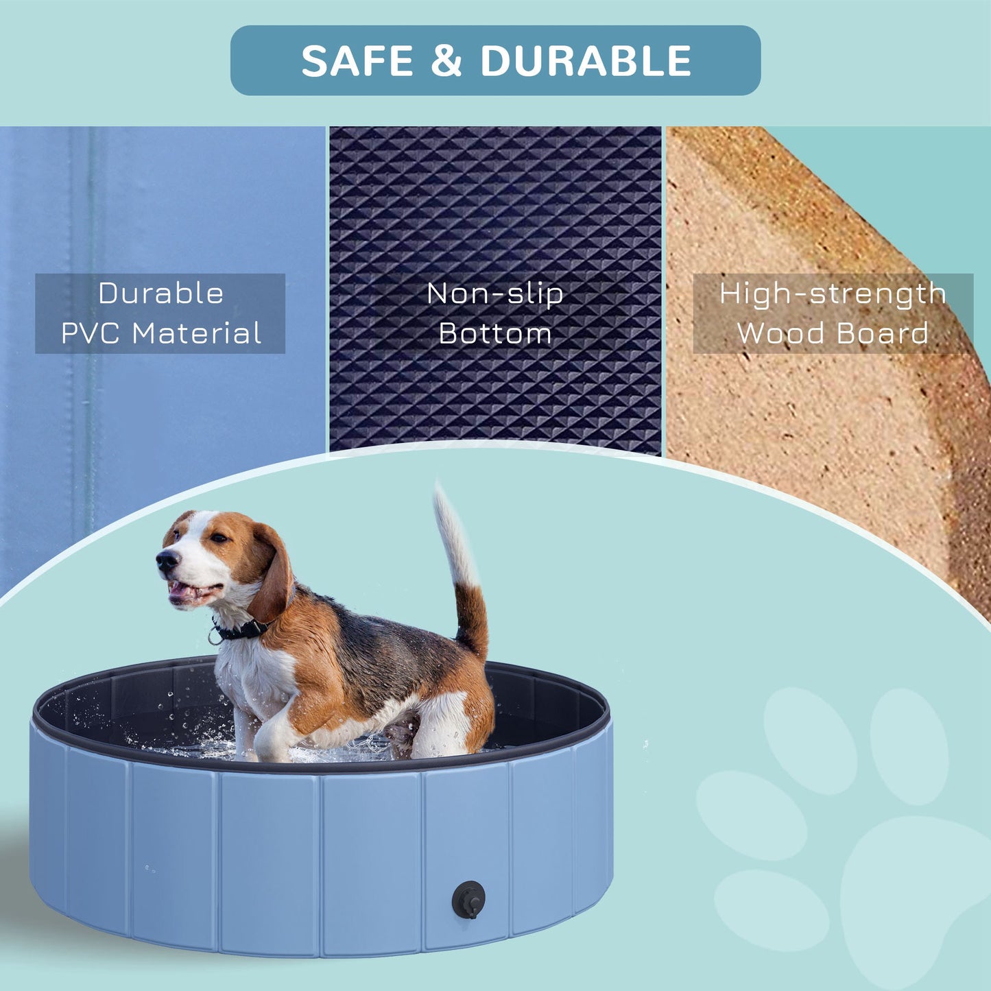 Pawhut ?100x30H cm Pet Swimming Pool-Blue 