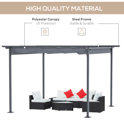 outsunny-3-5m-x-3-5m-metal-pergola-gazebo-awning-retractable-canopy-outdoor-garden-sun-shade-shelter-marquee-party-bbq-grey