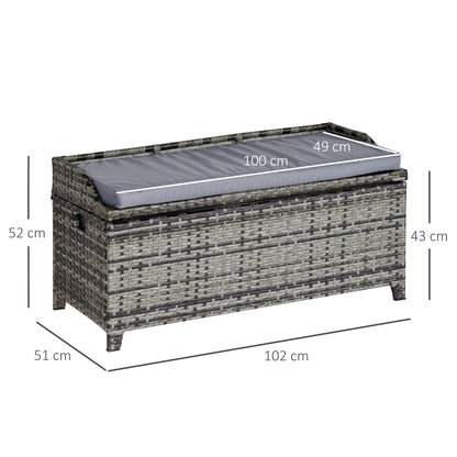 outsunny-patio-pe-rattan-wicker-storage-basket-box-bench-seat-furniture-w-cushion-mixed-grey