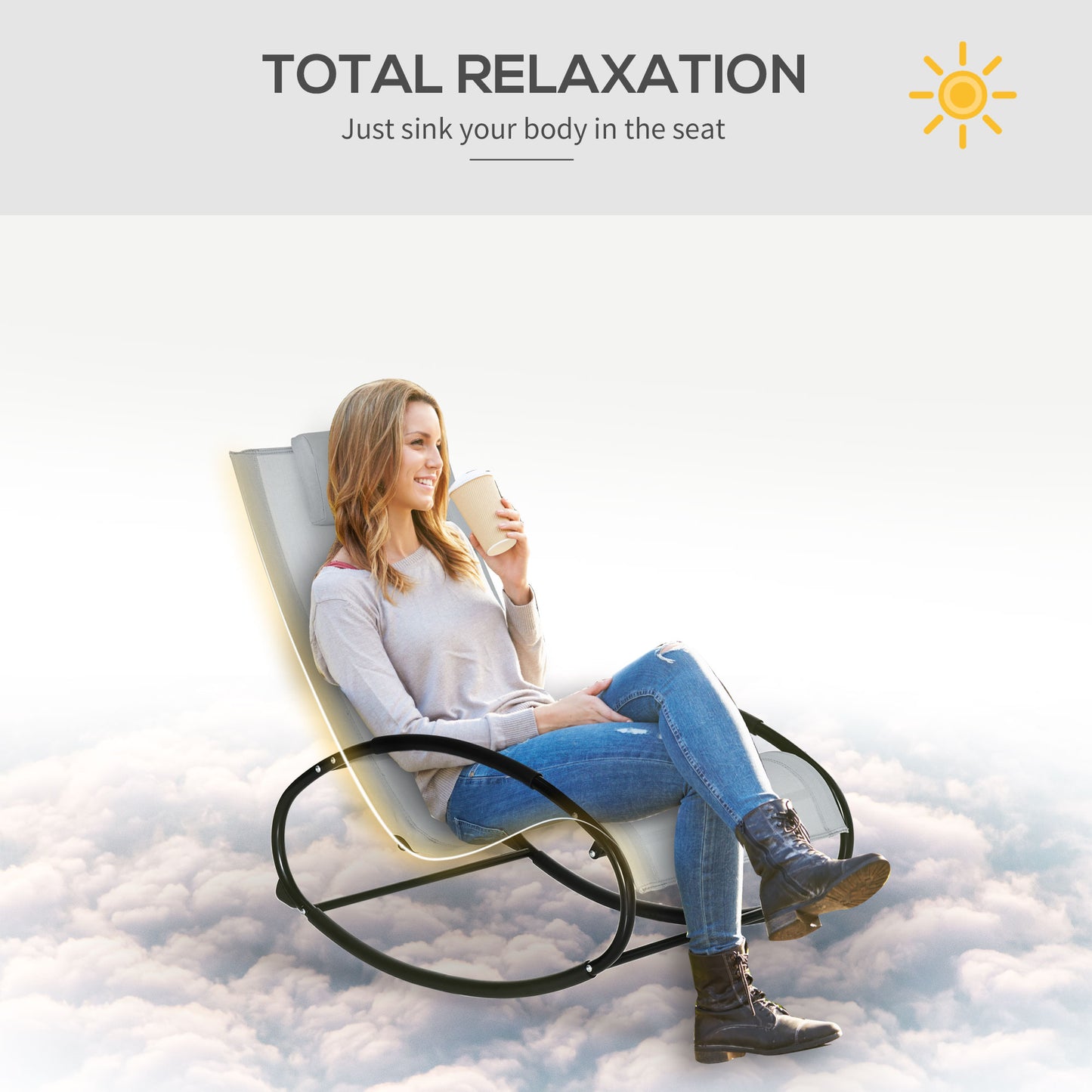 outsunny-outdoor-rocking-chair-sun-lounger-recliner-rocker-with-texteline-fabric-patio-garden-relaxer-with-pillow-grey