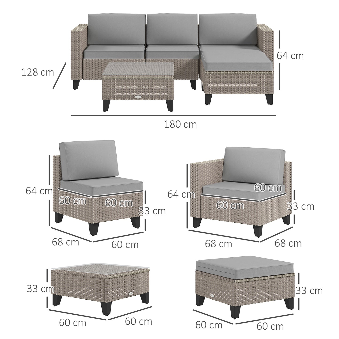 outsunny-5-piece-rattan-patio-furniture-set-with-corner-sofa-footstools-coffee-table-for-poolside-brown