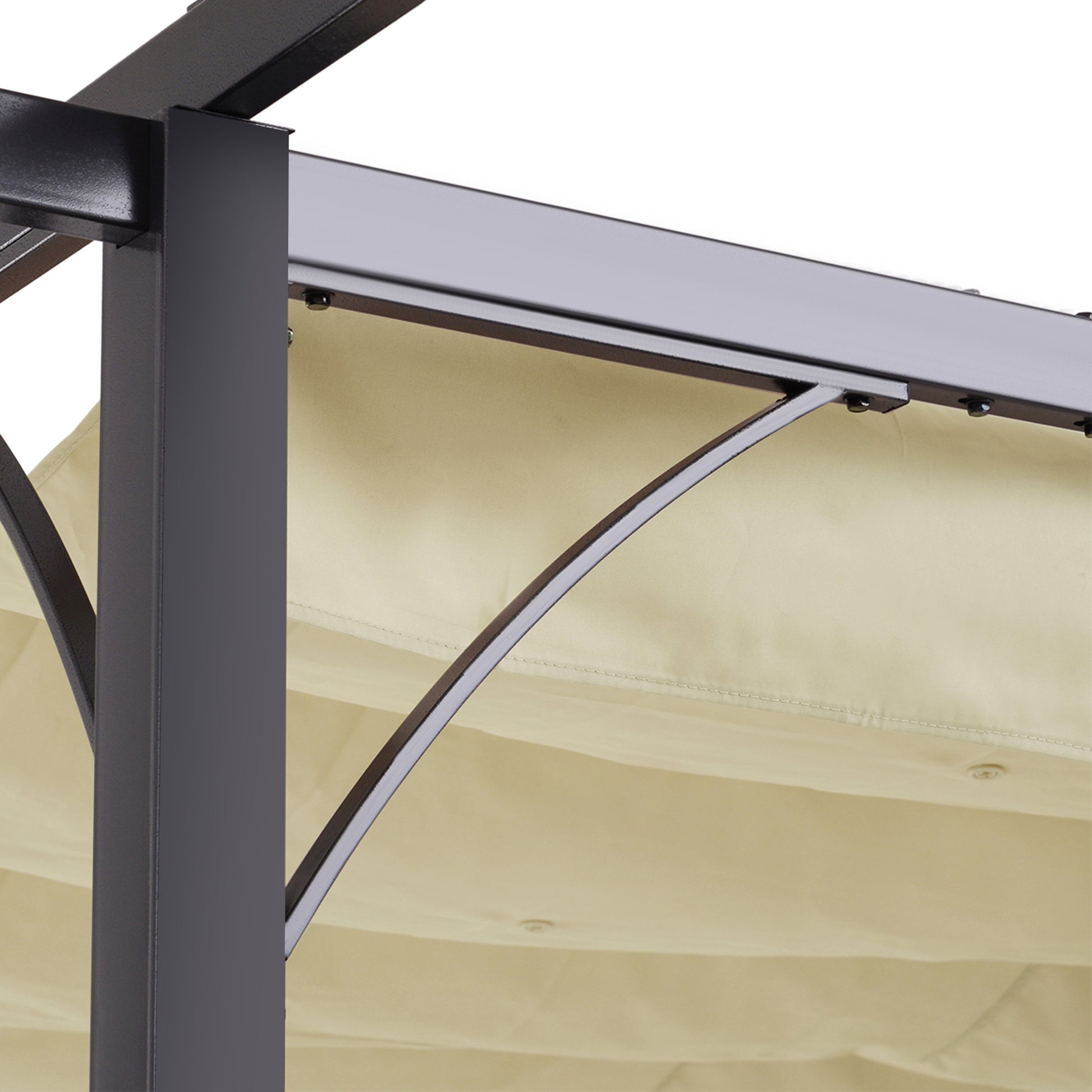 outsunny-3-x-3m-metal-pergola-gazebo-awning-retractable-canopy-outdoor-garden-sun-shade-shelter-marquee-party-bbq-beige