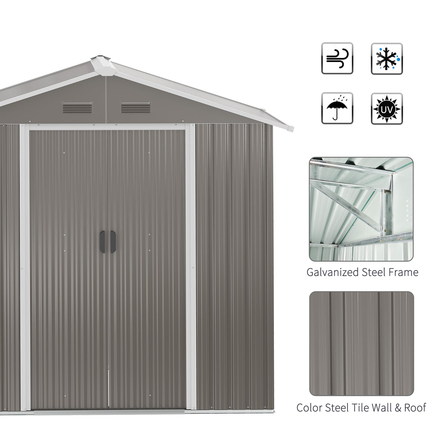 outsunny-6-5ft-x-3-5ft-metal-garden-storage-shed-for-outdoor-tool-storage-with-double-sliding-doors-and-4-vents-grey