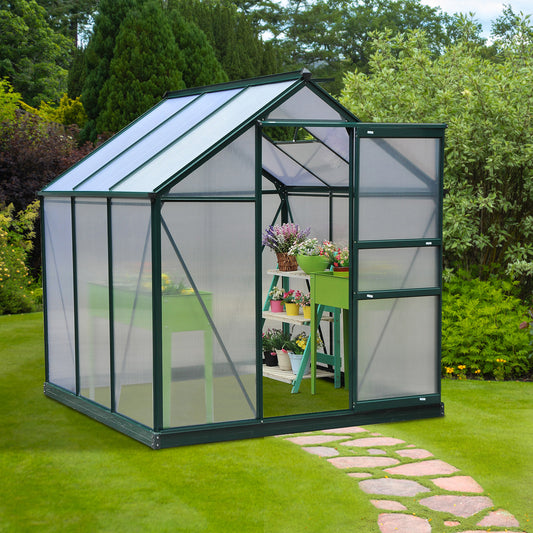 outsunny-large-walk-in-greenhouse-polycarbonate-garden-greenhouse-plants-grow-galvanized-base-aluminium-frame-w-slide-door-6-x-6-ft