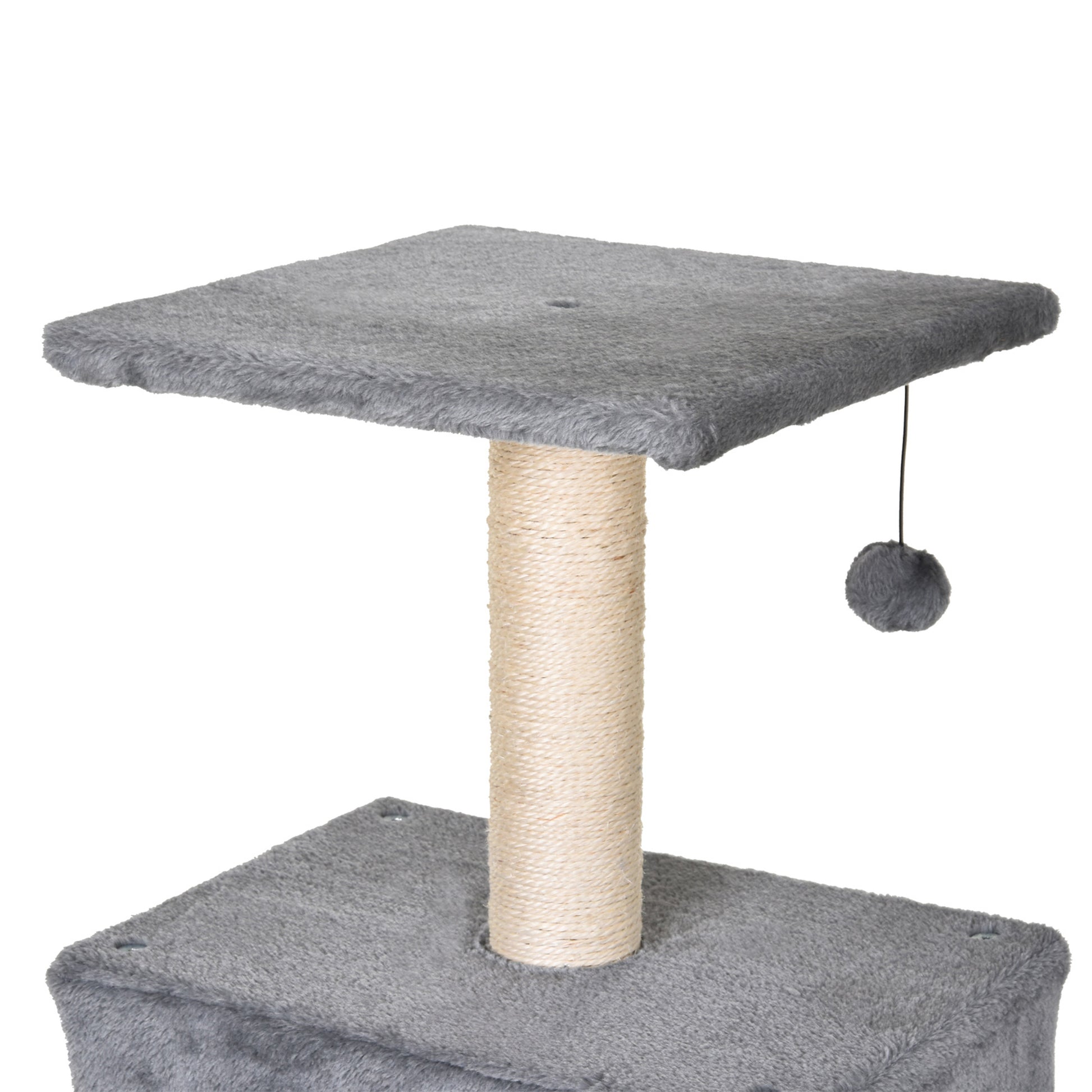 PawHut 51" Cat Tree,Activity Tower with Condo  Scratching Posts Ladders and Two Toys for Kitty Pet Climbing Relaxing and Playing