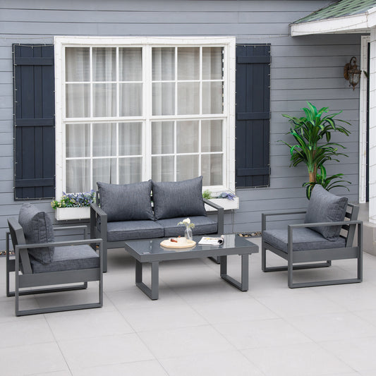 outsunny-4-piece-aluminium-garden-sofa-set-with-coffee-table-outdoor-furniture-set-with-padded-cushions-olefin-cover-dark-grey