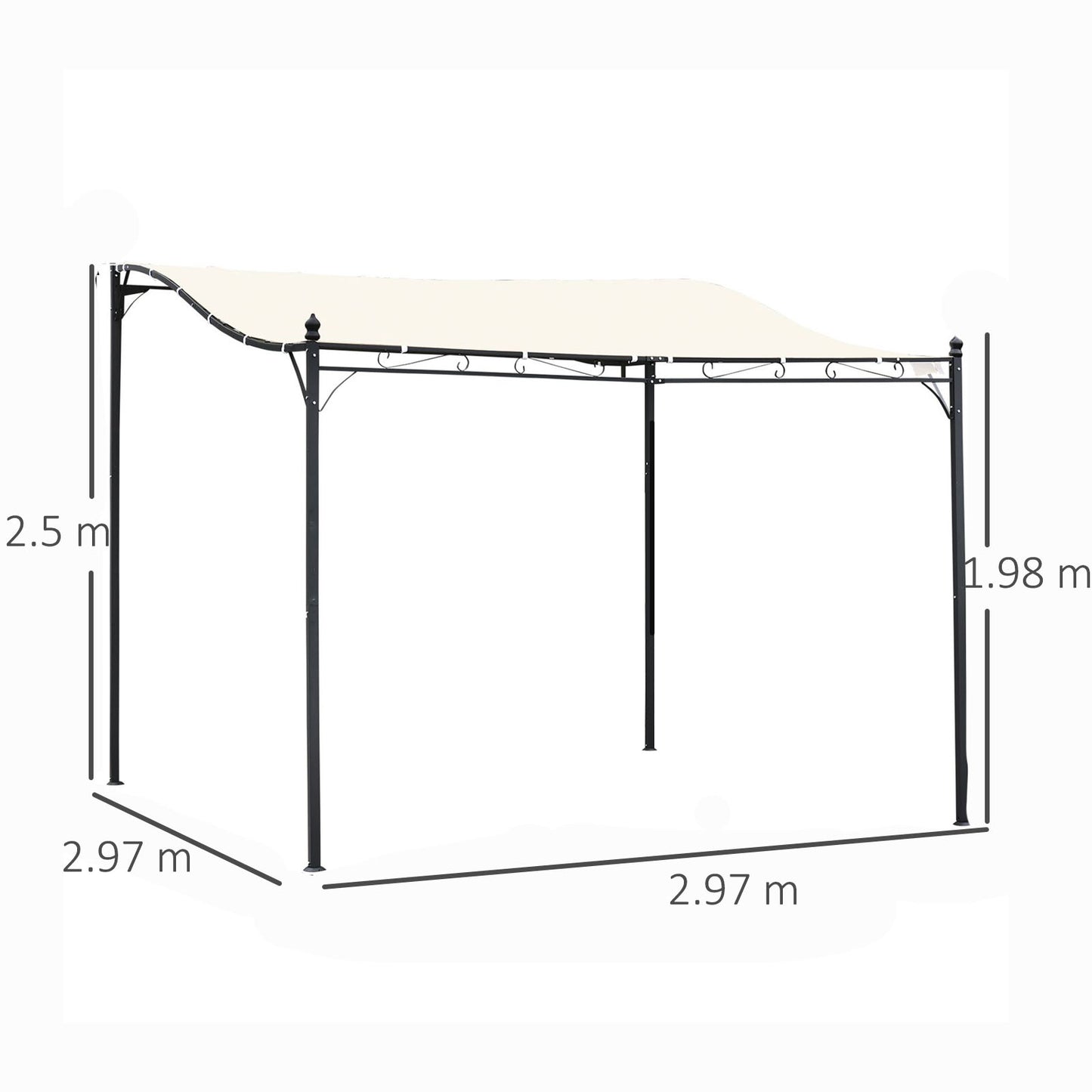 outsunny-elegant-pergola-gazebo-metal-frame-elegant-scrolling-weather-resistant-canopy-sun-rain-shade-garden-outdoor-shelter-3x3m-cream-white