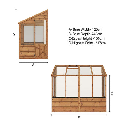 8 X 4 Traditional Lean-To Greenhouse