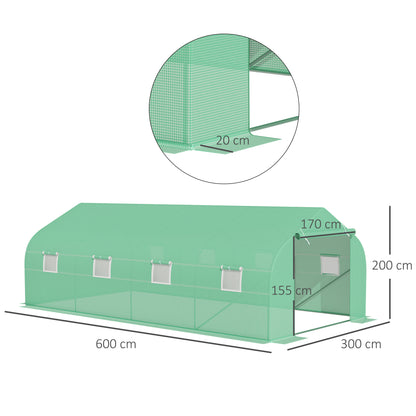 outsunny-6-x-3-m-large-walk-in-greenhouse-garden-polytunnel-greenhouse-w-metal-frame-zippered-door-and-roll-up-windows-green