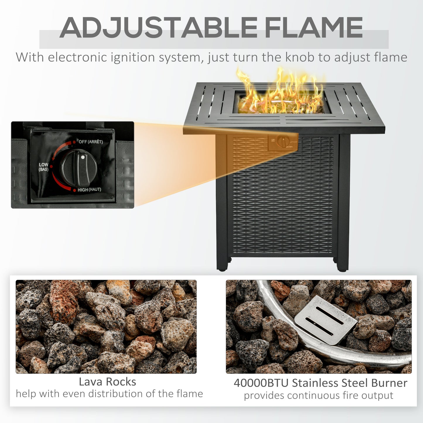 outsunny-square-propane-gas-fire-pit-table-40000-btu-rattan-smokeless-firepit-patio-heater-w-protective-cover-lava-rocks-and-lid-71x71x62cm-black