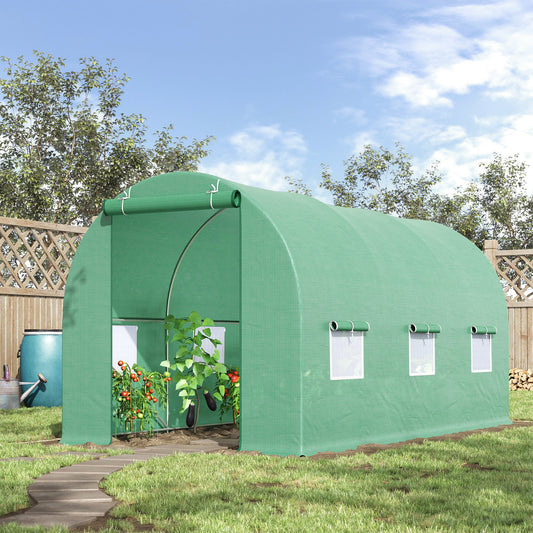 outsunny-4-5m-x-2m-x-2m-walk-in-tunnel-greenhouse-garden-plant-growing-house-with-door-and-ventilation-window-green