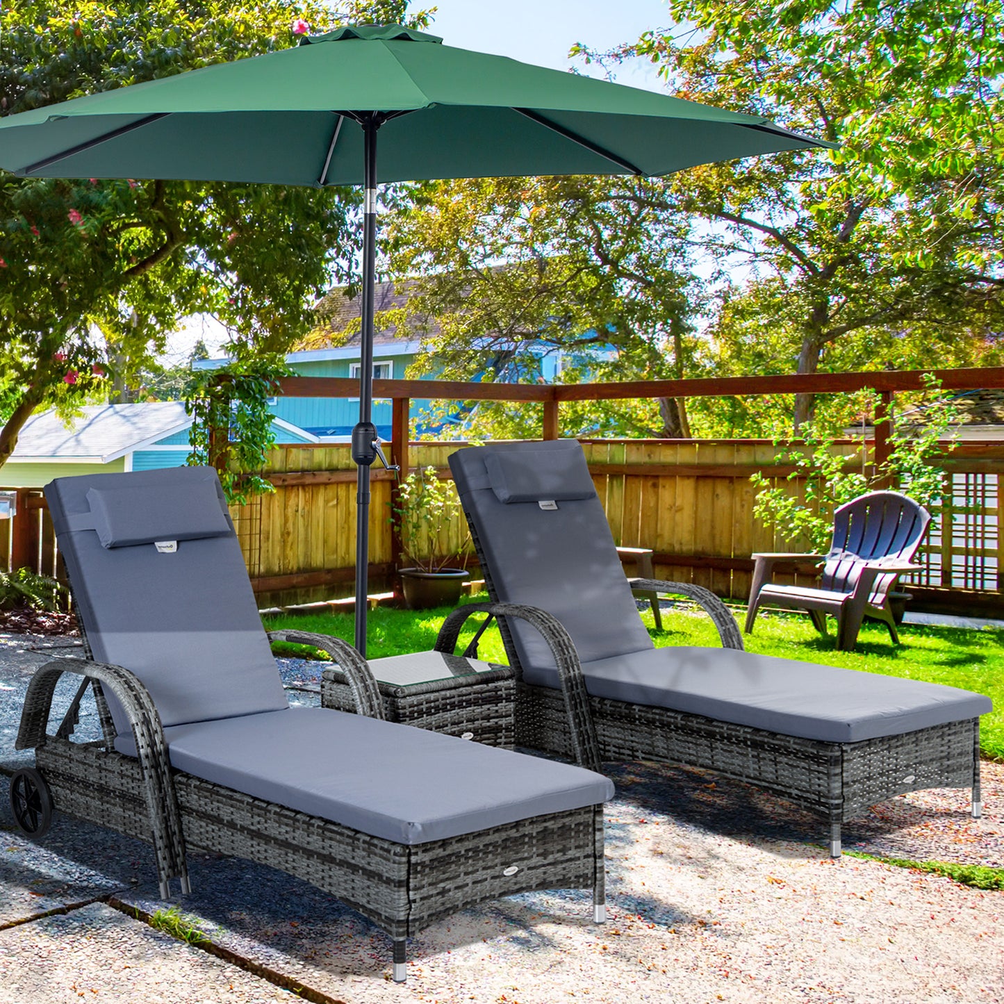 outsunny-3-pieces-rattan-sun-loungers-garden-wicker-wheeling-recliner-pe-rattan-lounge-chairs-w-cushions-side-coffee-table-grey