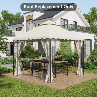 outsunny-3-x-3-m-gazebo-canopy-replacement-covers-2-tier-gazebo-roof-replacement-top-only-cream-white