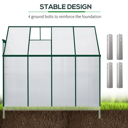 outsunny-walk-in-greenhouse-lean-to-wall-greenhouse-garden-heavy-duty-aluminium-polycarbonate-with-roof-vent-for-plants-253-x-127-x-220-cm