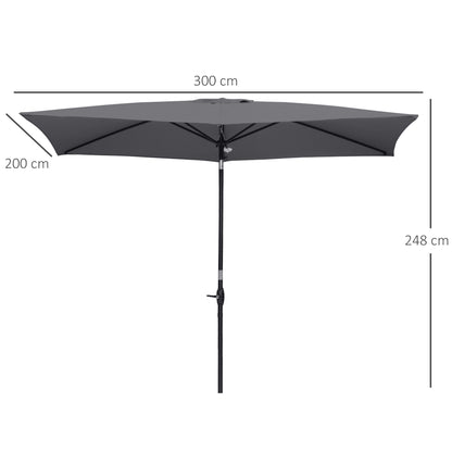 outsunny-2-x-3m-garden-parasols-umbrellas-rectangular-patio-market-umbrella-outdoor-sun-shade-w-crank-push-button-tilt-aluminium-pole-dark-grey