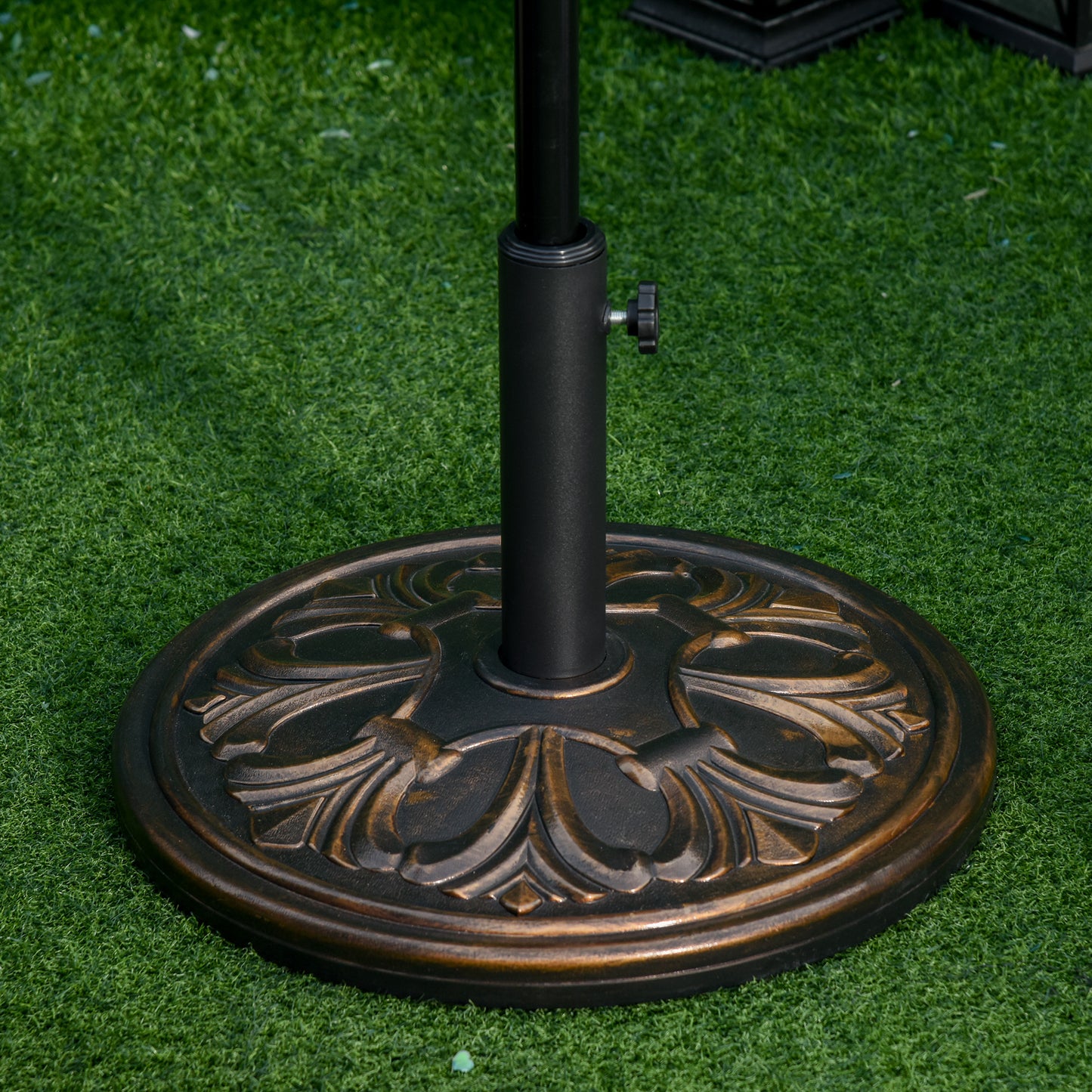 outsunny-13kg-round-umbrella-base-outdoor-parasol-base-weight-stand-holder-for-outdoor-garden-bronze-tone