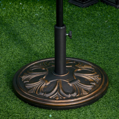 outsunny-13kg-round-umbrella-base-outdoor-parasol-base-weight-stand-holder-for-outdoor-garden-bronze-tone