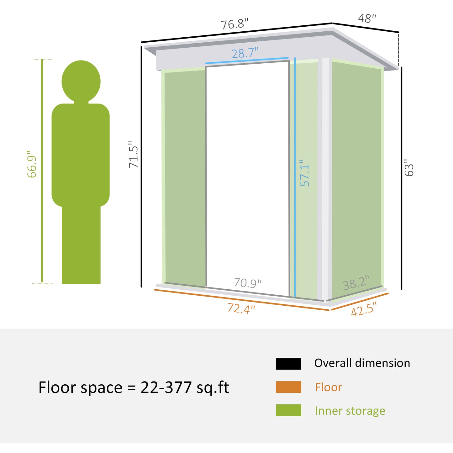 outsunny-6-5-x-4ft-galvanised-metal-shed-with-foundation-lockable-tool-garden-shed-with-double-sliding-doors-and-2-vents-grey