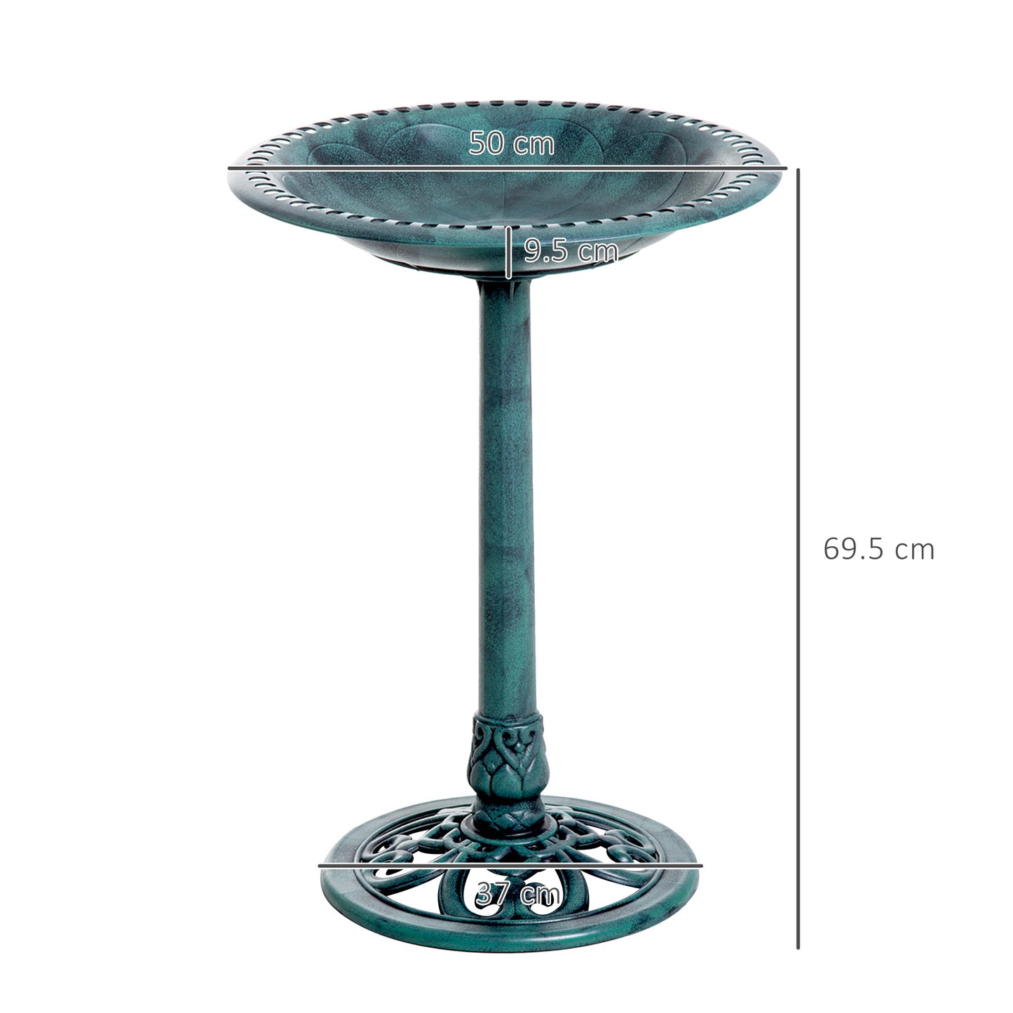 outsunny-garden-bird-bath-outdoor-decrative-garden-feeder-stand-with-scallop-like-pattern-time-worn-finish-50cm-green