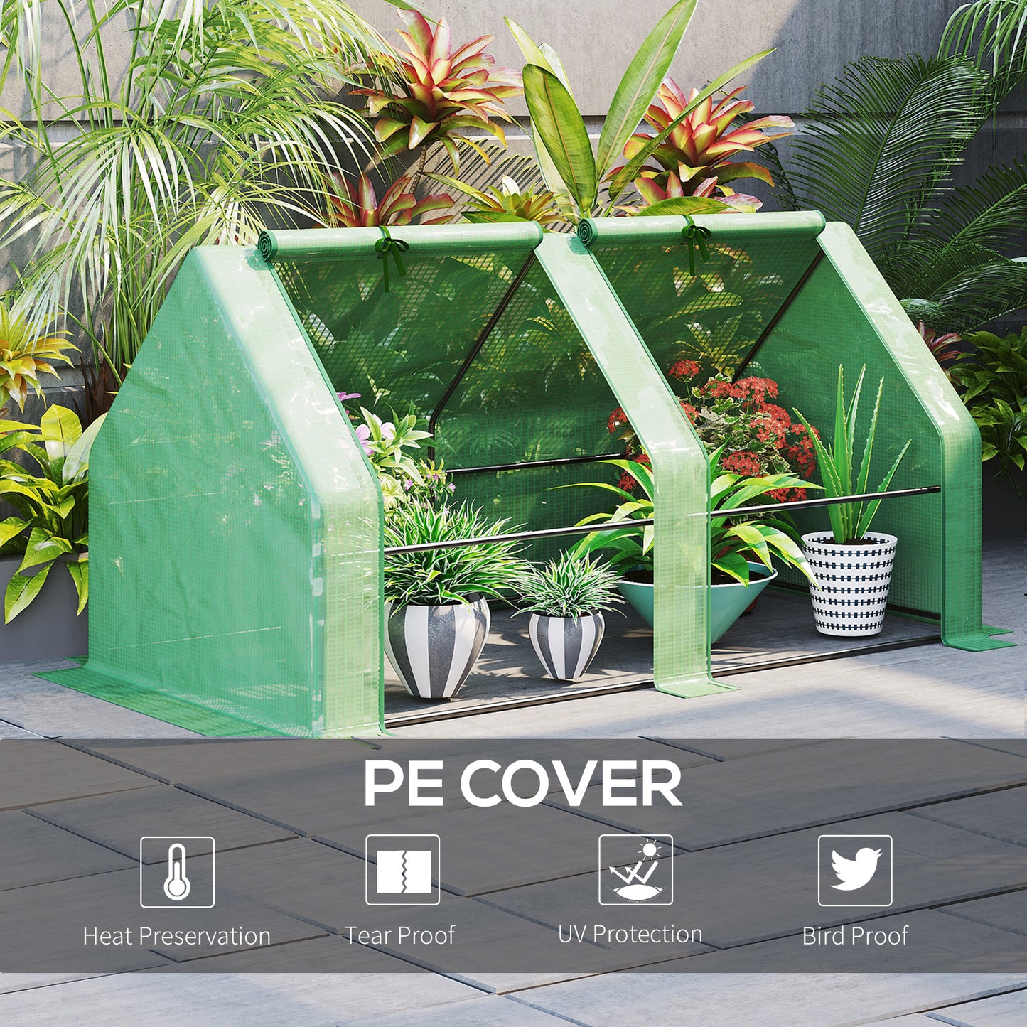 outsunny-mini-small-greenhouse-with-steel-frame-pe-cover-zippered-window-poly-tunnel-steeple-for-plants-vegetables-180-x-90-x-90-cm