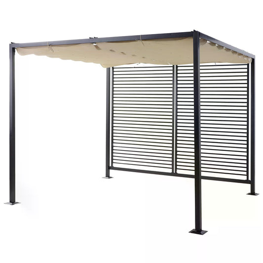 outsunny-2-8m-x-3m-retractable-metal-frame-outdoor-garden-pergola-beige