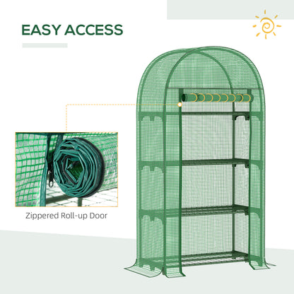 outsunny-80x49x160cm-mini-greenhouse-for-outdoor-portable-gardening-plant-with-storage-shelf-roll-up-zippered-door-metal-frame-and-pe-cover-green