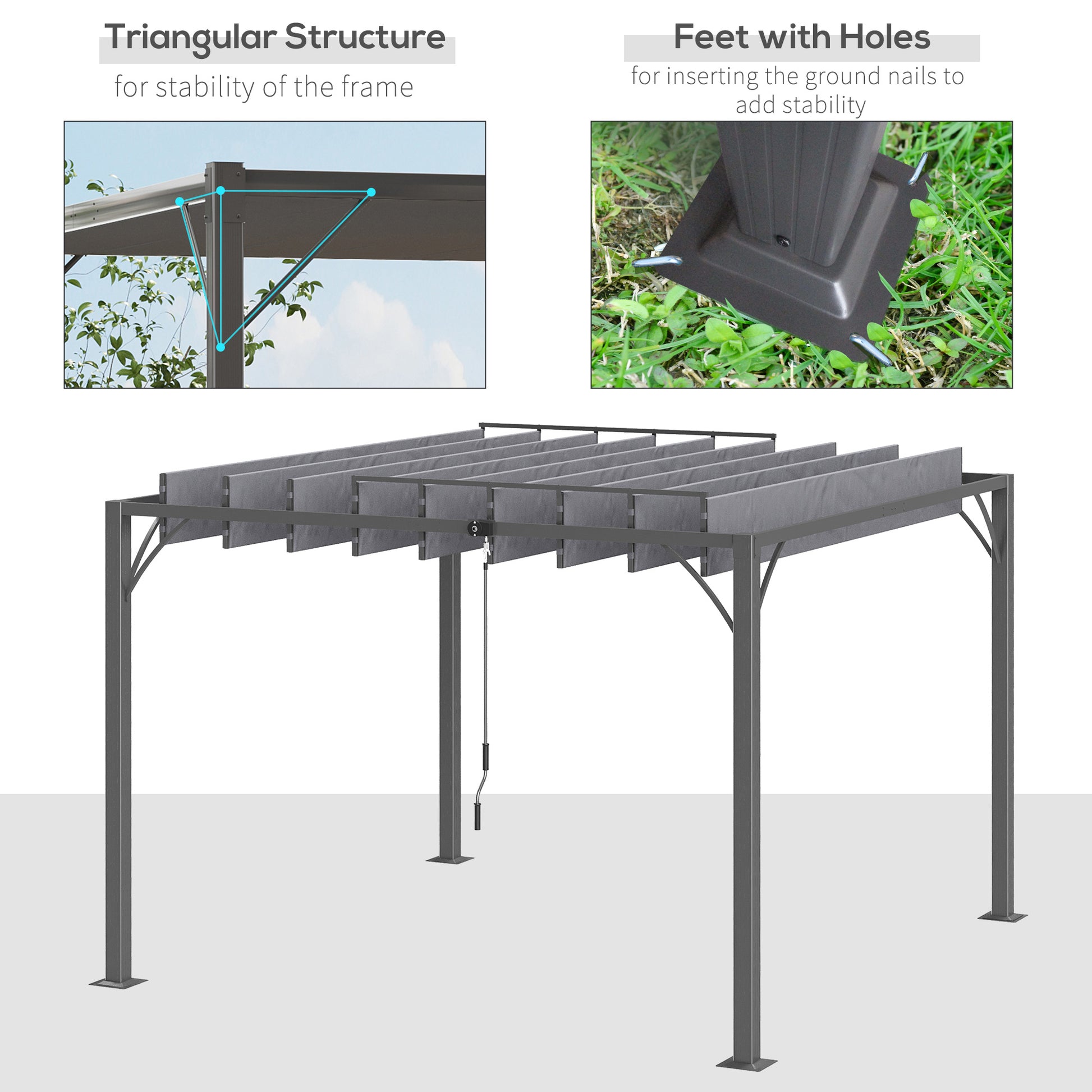 outsunny-3-x-3m-outdoor-pergola-with-retractable-roof-aluminium-louvered-patio-gazebo-canopy-for-lawn-garden-patio-grey