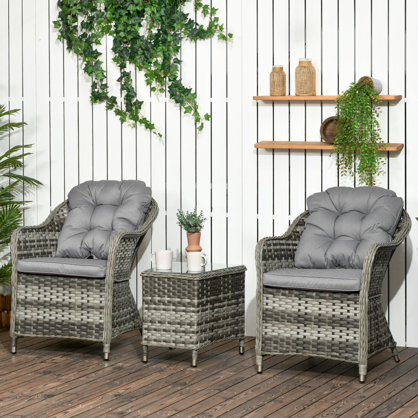 outsunny-modern-3-pcs-rattan-bistro-set-patio-aluminium-balcony-furniture-with-soft-cushions-glass-top-table-for-garden-backyard-grey