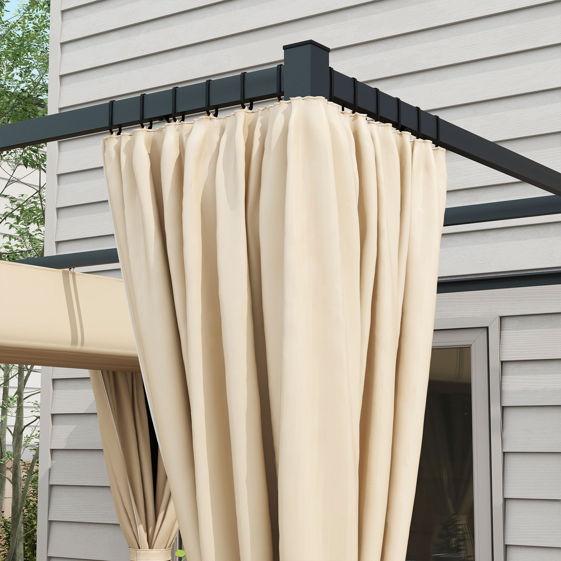 outsunny-3-x-3m-retractable-pergola-garden-gazebo-shelter-with-curtains-for-grill-patio-deck-beige