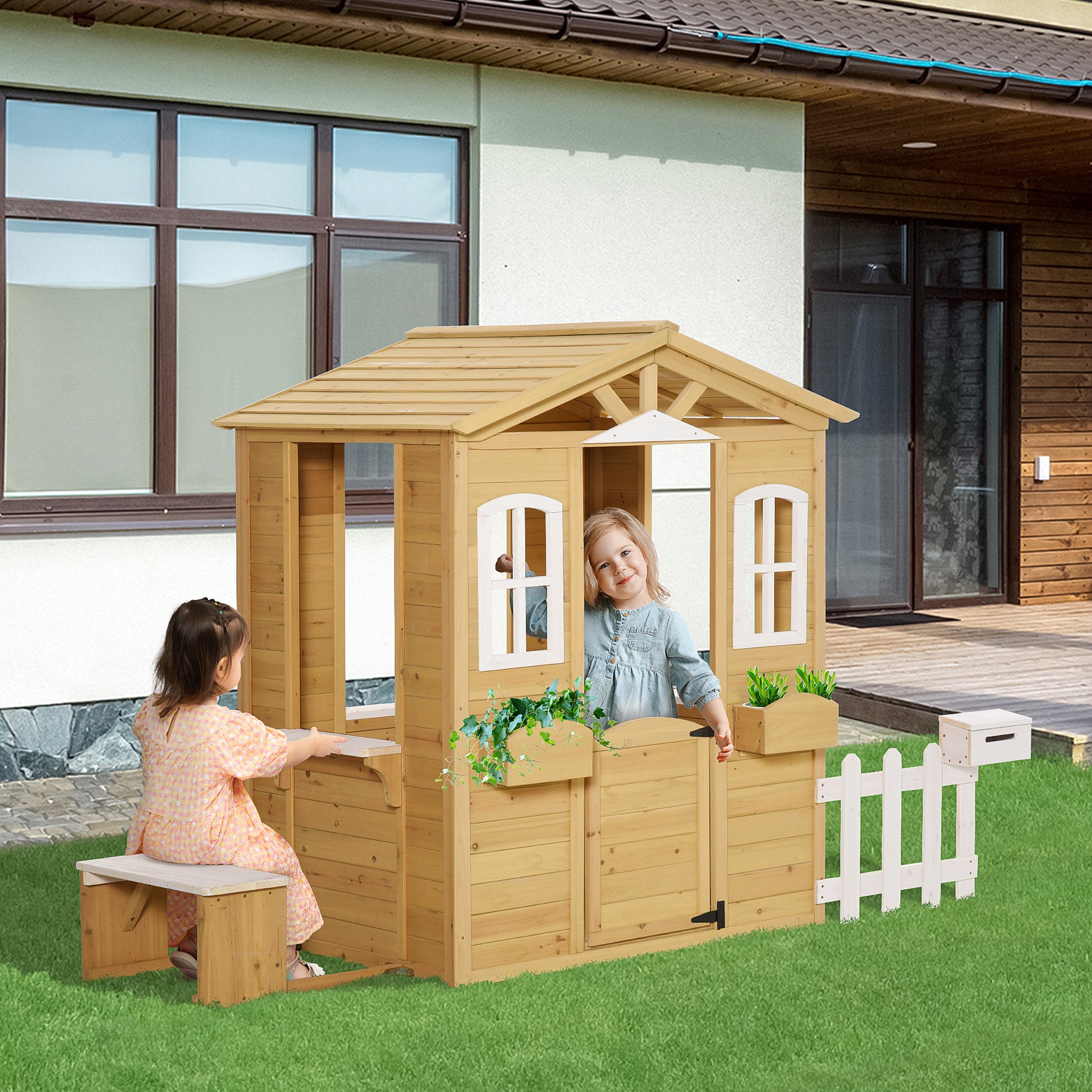 outsunny-wooden-playhouse-for-outdoor-with-door-windows-mailbox-flower-pot-holder-serving-station-bench-for-kids-children-toddlers-natural