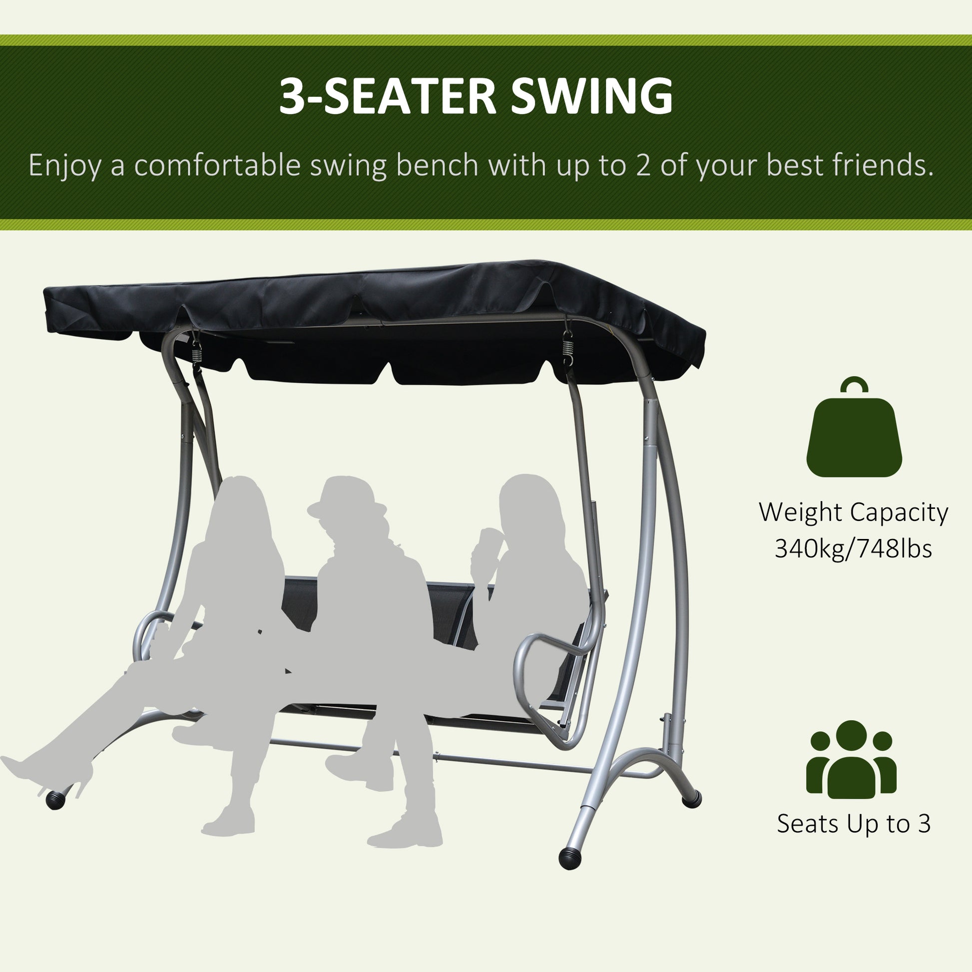 outsunny-3-seater-bench-steel-outdoor-patio-porch-swing-chair-with-adjustable-canopy-black