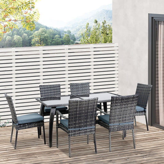 outsunny-6-seater-garden-dining-set-steel-frame-pe-rattan-wicker-w-6-chairs-large-table-glass-top-curved-legs-feet-pads-thick-cushions-suitable-grey