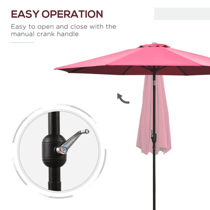 outsunny-3m-tilting-parasol-garden-umbrellas-outdoor-sun-shade-with-8-ribs-tilt-and-crank-handle-for-balcony-bench-garden-wine-red