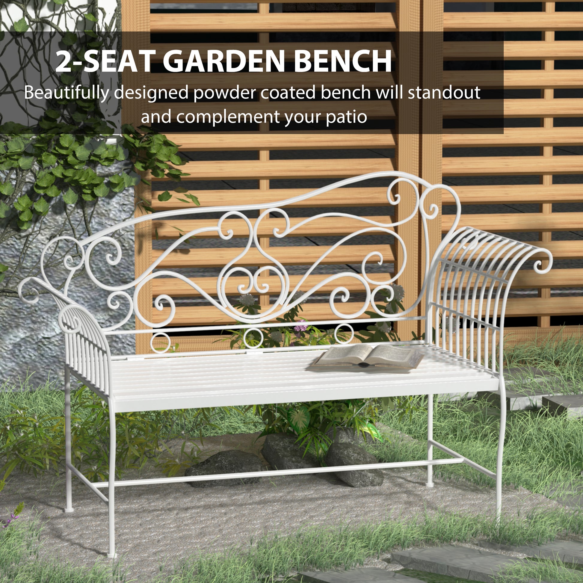 outsunny-metal-bench-white