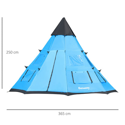 outsunny-6-men-tipi-tent-camping-teepee-family-tent-with-mesh-windows-zipped-door-carry-bag-easy-set-up-for-hiking-picnics-outdoor-night-blue