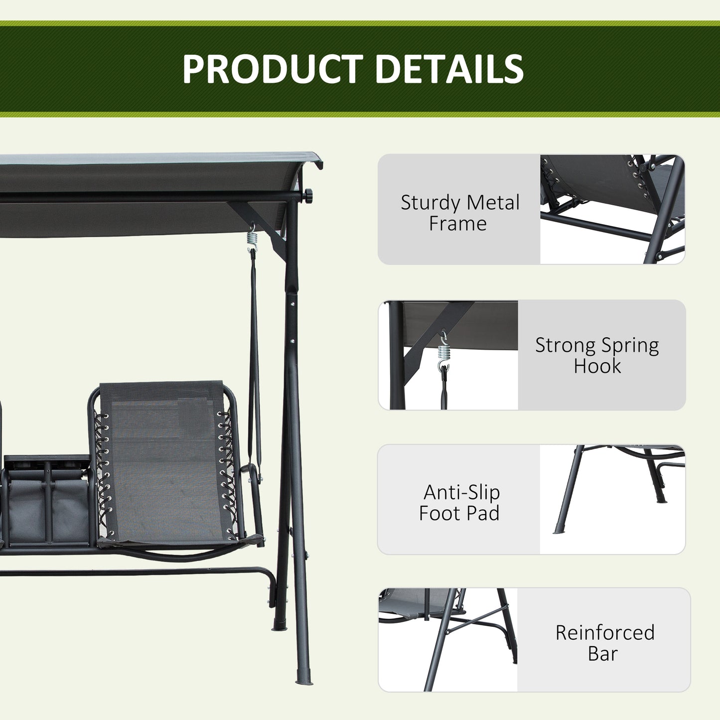 outsunny-2-seater-swing-chair-steel-frame-adjustable-canopy-texteline-garden-swing-seat-w-middle-table-cup-holders-heavy-duty-outdoor-patio-grey