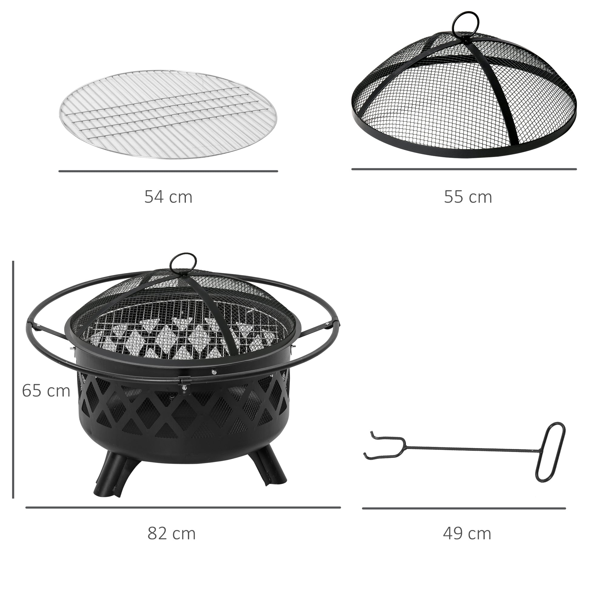 outsunny-2-in-1-outdoor-fire-pit-with-bbq-grill-patio-heater-log-wood-charcoal-burner-firepit-bowl-w-spark-screen-cover-poker-for-backyard-bonfire