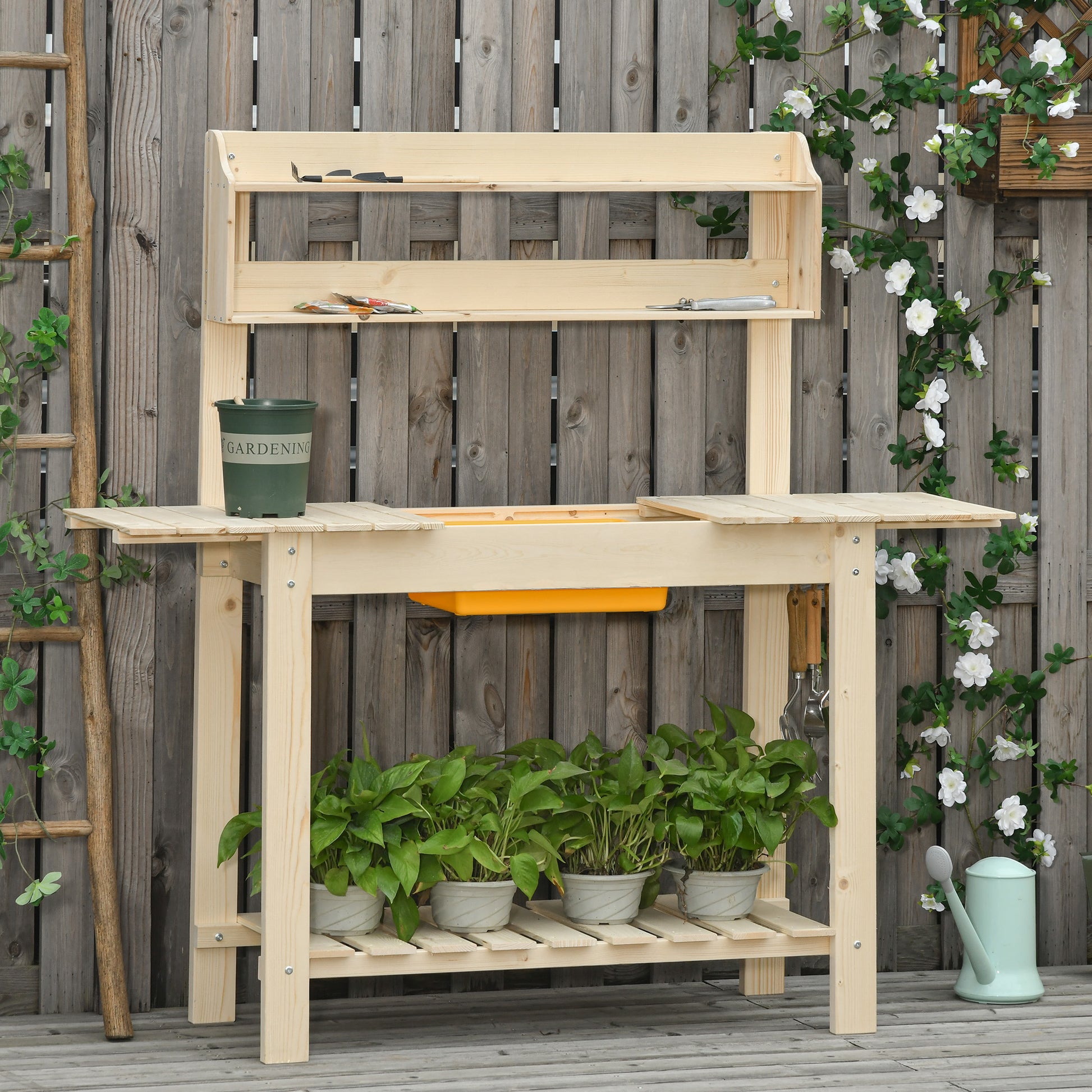 outsunny-garden-potting-bench-w-sliding-tabletop-wooden-workstation-w-dry-sink-outdoor-workbench-potting-table-w-storage-shelf-hooks-natural