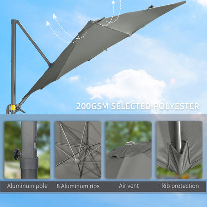 outsunny-3-x-3m-cantilever-parasol-with-cross-base-garden-umbrella-with-360-rotation-crank-handle-and-tilt-for-outdoor-patio-grey