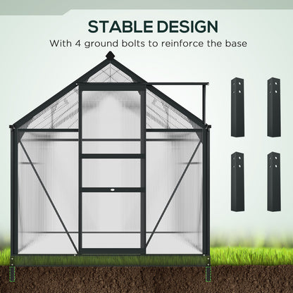 outsunny-clear-polycarbonate-greenhouse-large-walk-in-green-house-garden-plants-grow-galvanized-base-aluminium-frame-with-slide-door-6-x-8ft