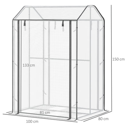 outsunny-mini-greenhouse-with-shelves-portable-garden-grow-house-for-plants-with-roll-up-door-and-vents-100-x-80-x-150cm-white