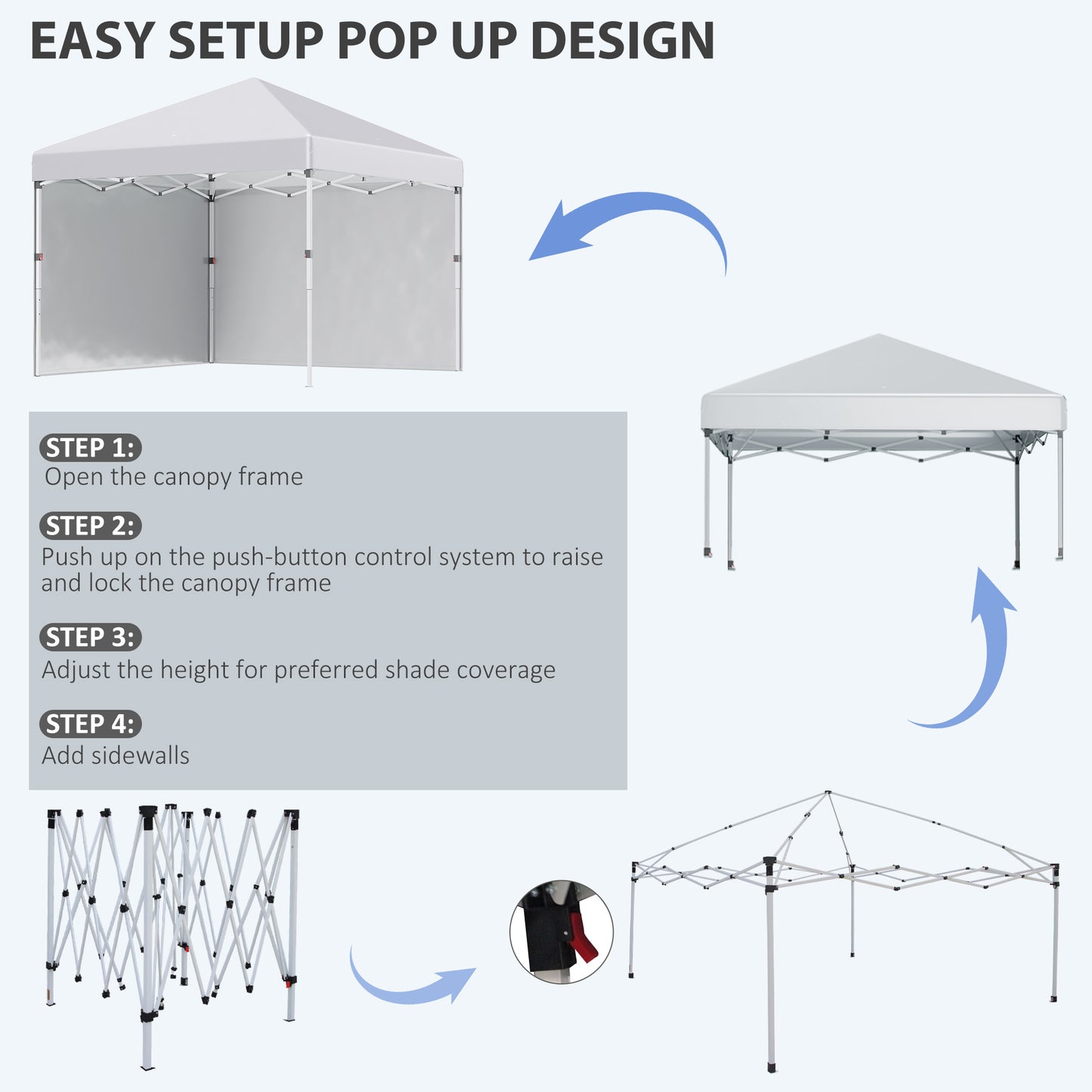 outsunny-3-x-3-m-pop-up-gazebo-with-2-sidewalls-leg-weight-bags-and-carry-bag-height-adjustable-party-tent-event-shelter-for-garden-patio-white