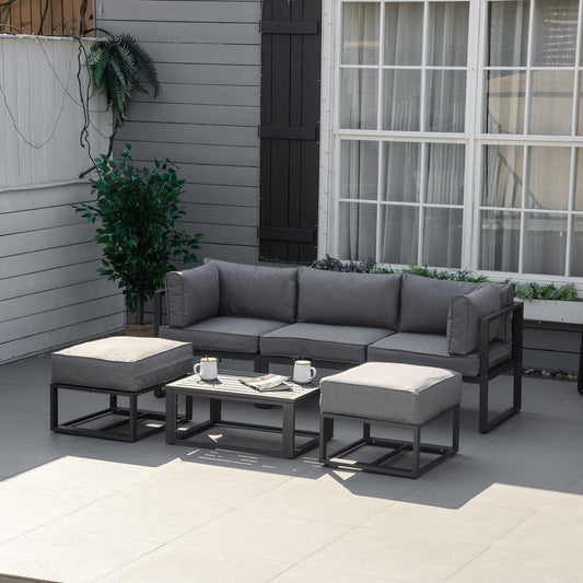 outsunny-garden-daybed-6-piece-outdoor-sectional-sofa-set-aluminum-patio-conversation-furniture-set-with-coffee-table-footstool-and-cushions-grey