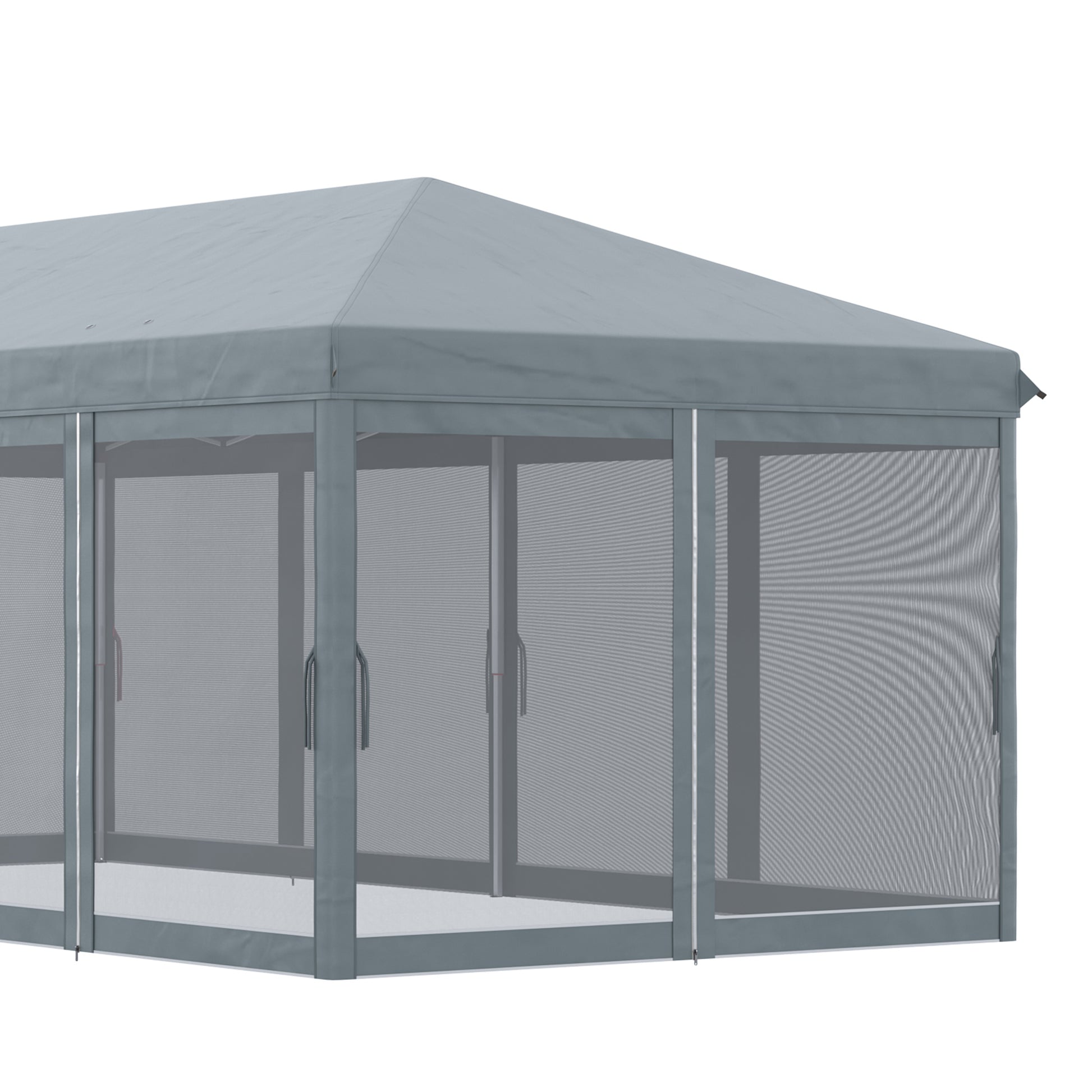 outsunny-6-x-3m-pop-up-canopy-outdoor-canopy-shelter-marquee-party-wedding-tent-with-6-mesh-walls-and-carry-bag-grey