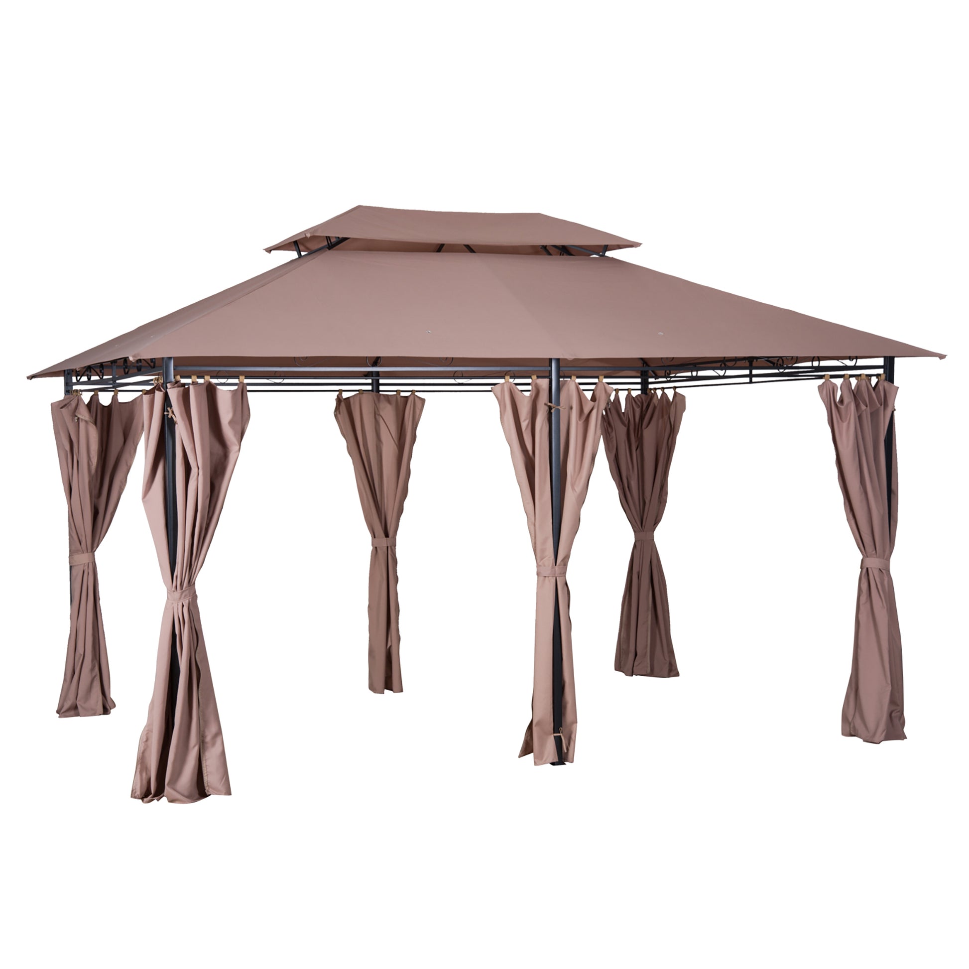 outsunny-4m-x-3m-metal-gazebo-canopy-party-tent-garden-pavillion-patio-shelter-pavilion-with-curtains-sidewalls-brown