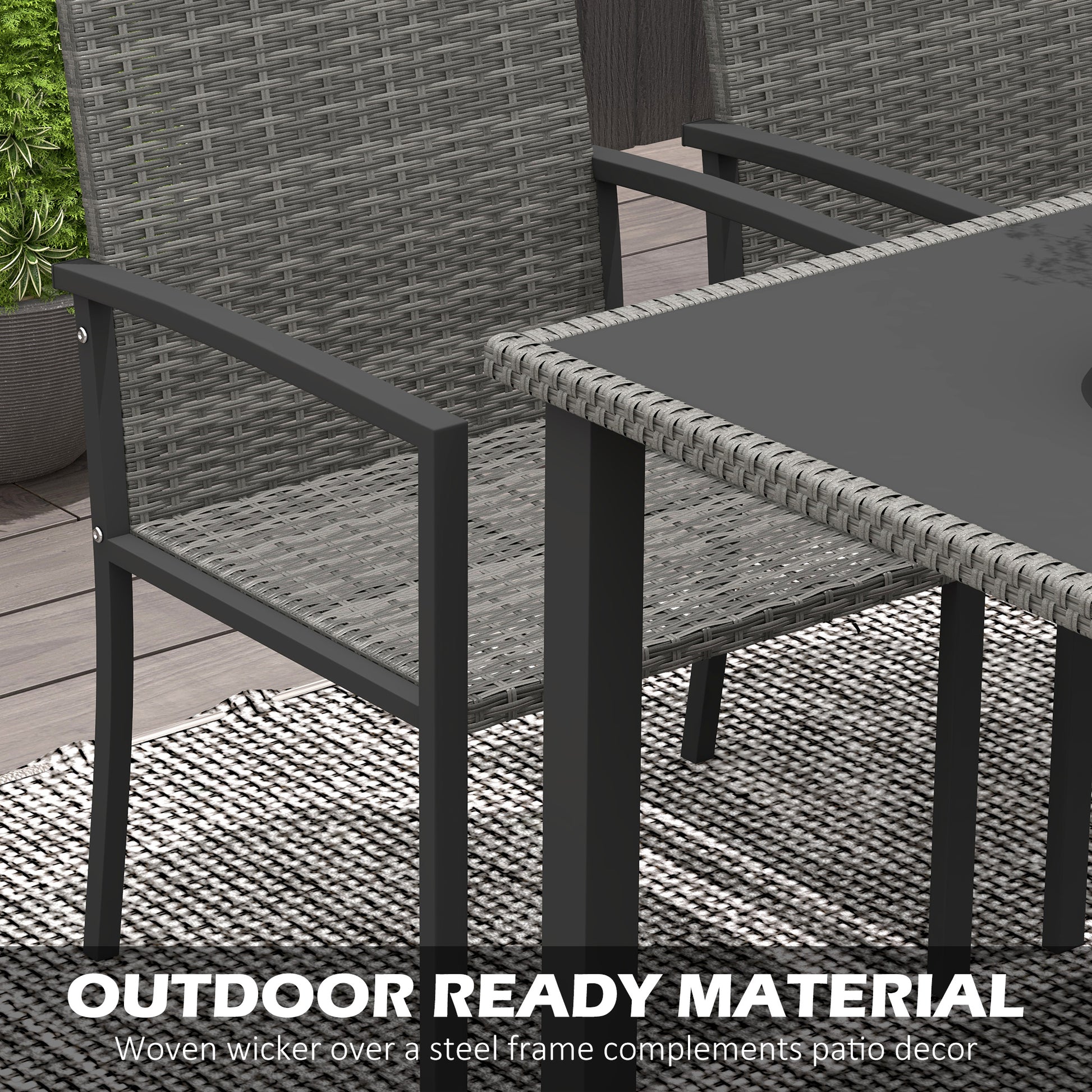 outsunny-outdoor-dining-set-5-pieces-patio-conservatory-with-tempered-glass-tabletop-4-dining-chairs-grey